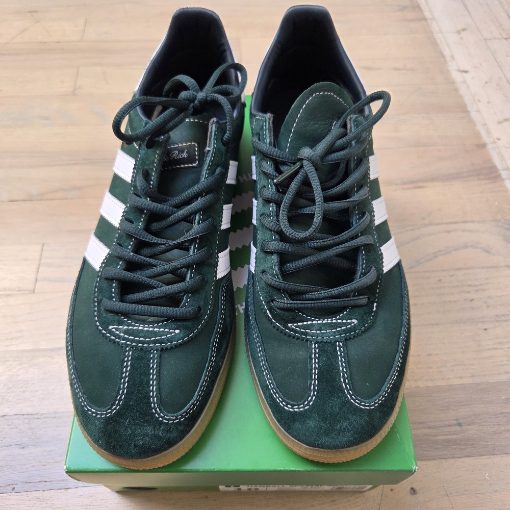 Adidas Sporty and Rich green and white suede trainers #suedeshoes #new size 10 m